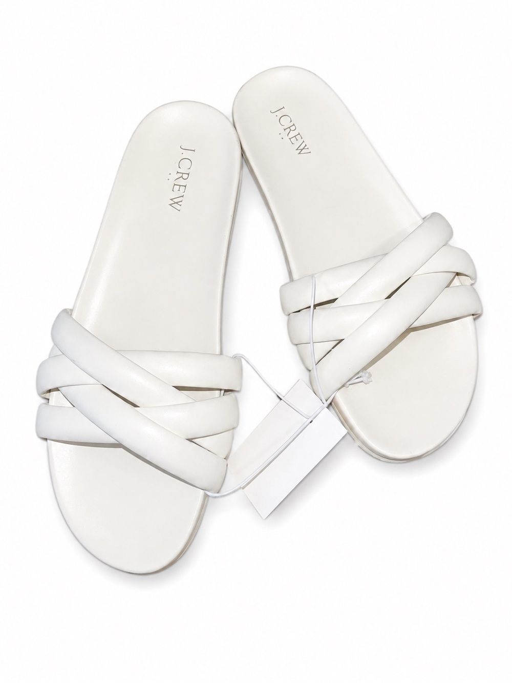 J.Crew Cream Criss Cross Foam Slide Sandals | Beach Pool | NWT Size 9